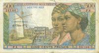 p24a from French Guiana: 500 Francs from 1947