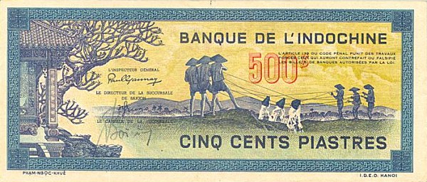 Front of French Indo-China p68: 500 Piastres from 1944