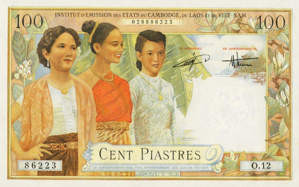 Front of French Indo-China p108: 100 Piastres from 1954