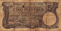 Gallery image for French Indo-China p16b: 5 Piastres