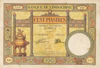 Gallery image for French Indo-China p51b: 100 Piastres