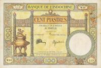 Gallery image for French Indo-China p51c: 100 Piastres