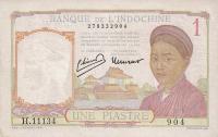 Gallery image for French Indo-China p54a: 1 Piastre