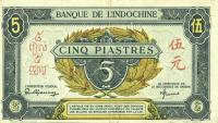 Gallery image for French Indo-China p61: 5 Piastres