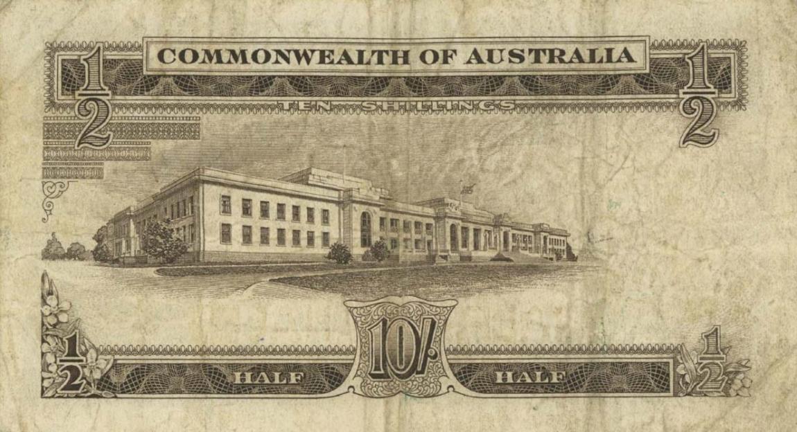 Back of Australia p29a: 10 Shillings from 1954
