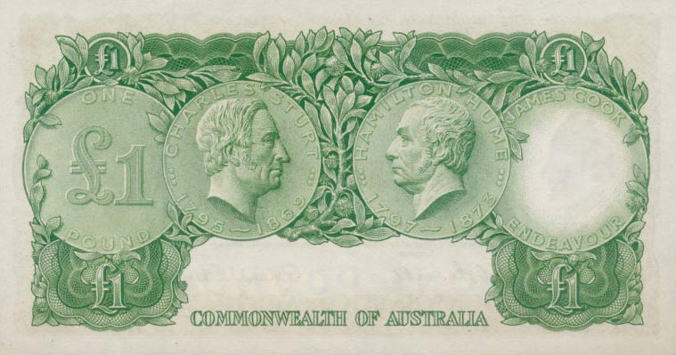 Back of Australia p30a: 1 Pound from 1953
