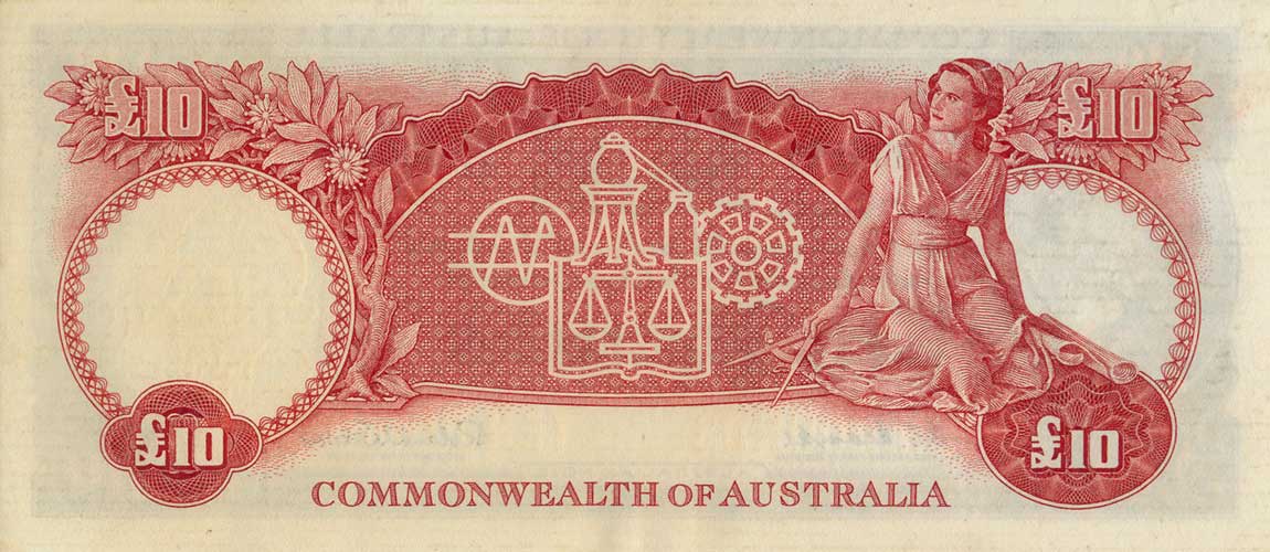 Back of Australia p36a: 10 Pounds from 1960