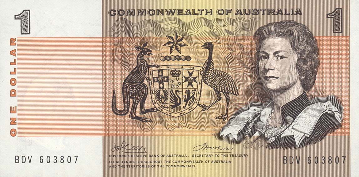 Front of Australia p37d: 1 Dollar from 1972