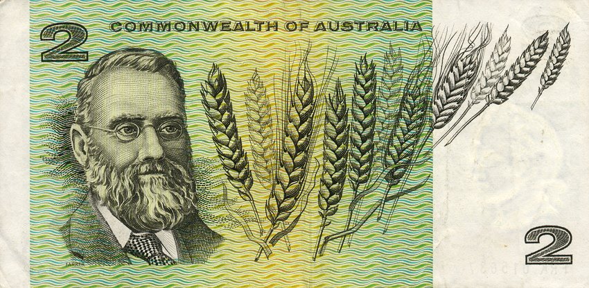 Back of Australia p38c: 2 Dollars from 1966