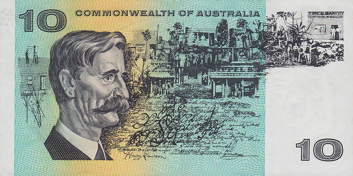 Back of Australia p40c: 10 Dollars from 1966