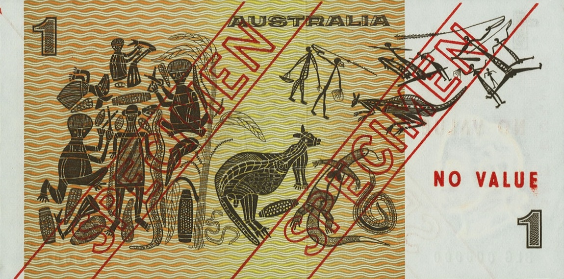 Back of Australia p42s1: 1 Dollar from 1974