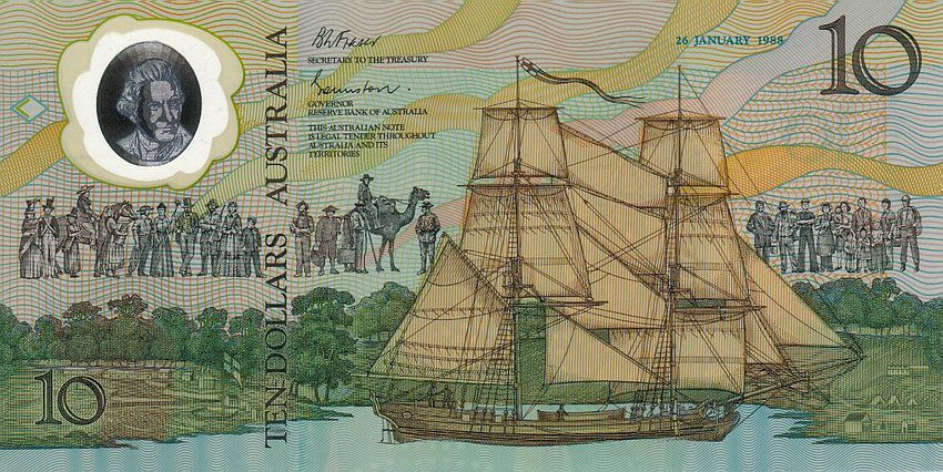 Front of Australia p49b: 10 Dollars from 1988