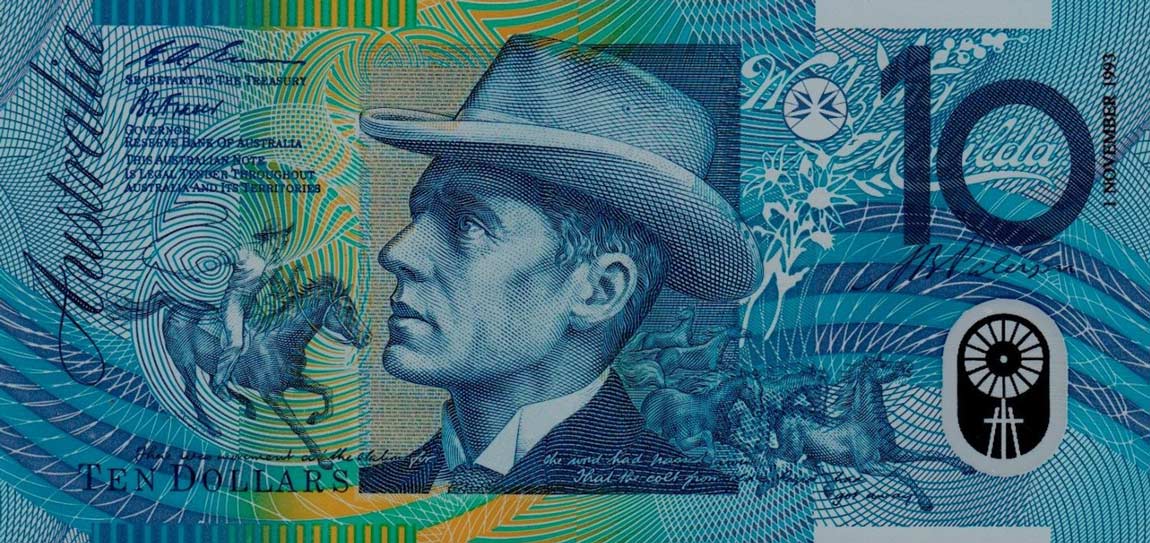Front of Australia p52a: 10 Dollars from 1993