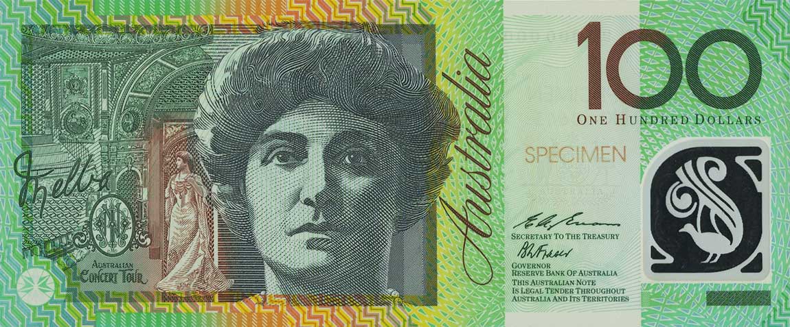 Front of Australia p55s: 100 Dollars from 1996