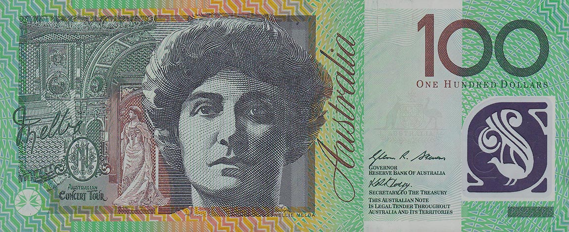 Front of Australia p61a: 100 Dollars from 2008