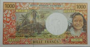 Gallery image for French Pacific Territories p2j: 1000 Francs