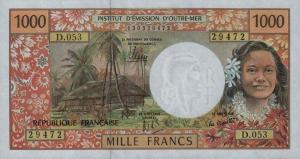Gallery image for French Pacific Territories p2m: 1000 Francs