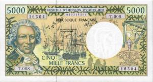 p3f from French Pacific Territories: 5000 Francs from 1996