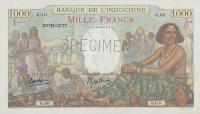 p10s from French Somaliland: 1000 Francs from 1938