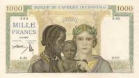 Gallery image for French West Africa p24s: 1000 Francs