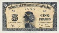 p28b from French West Africa: 5 Francs from 1942