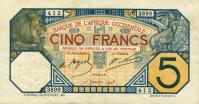 Gallery image for French West Africa p5Be: 5 Francs