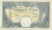 Gallery image for French West Africa p9Bb: 50 Francs