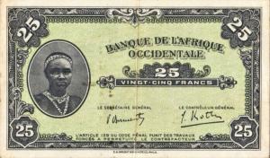 p30c from French West Africa: 25 Francs from 1942