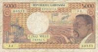 p4a from Gabon: 5000 Francs from 1974