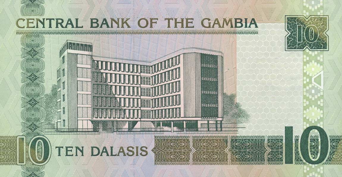 Back of Gambia p26a: 10 Dalasis from 2006