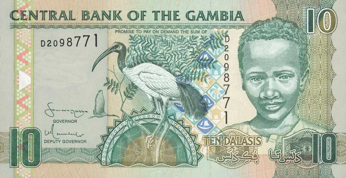 Front of Gambia p26a: 10 Dalasis from 2006