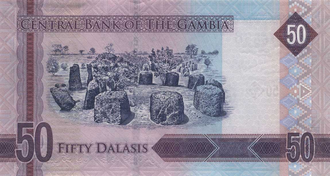 Back of Gambia p34: 50 Dalasis from 2015