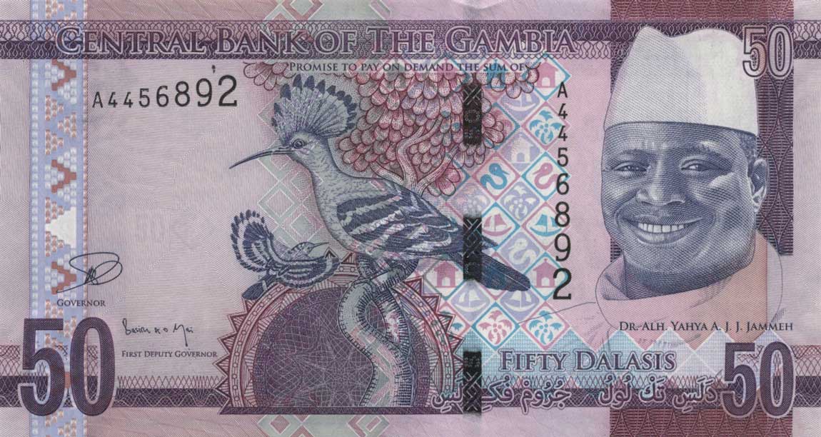 Front of Gambia p34: 50 Dalasis from 2015