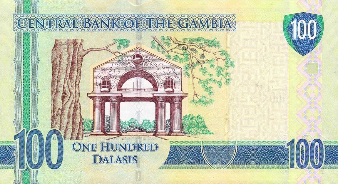 Back of Gambia p35: 100 Dalasis from 2015