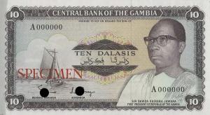 p6ct from Gambia: 10 Dalasis from 1972