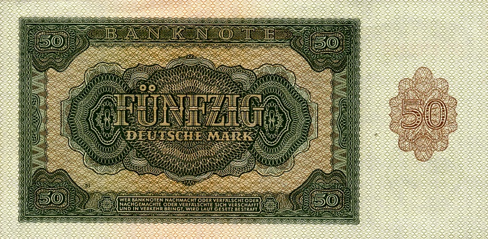 Back of German Democratic Republic p14b: 50 Deutsche Mark from 1948