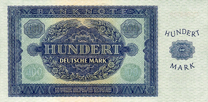 Back of German Democratic Republic p15a: 100 Deutsche Mark from 1948
