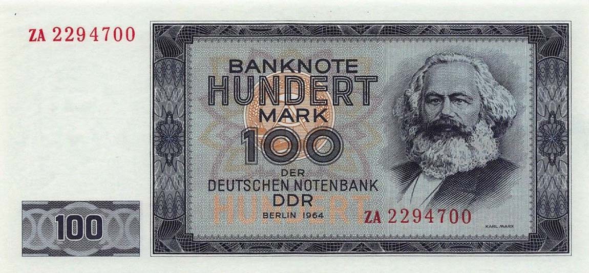 Front of German Democratic Republic p26r: 100 Mark from 1964