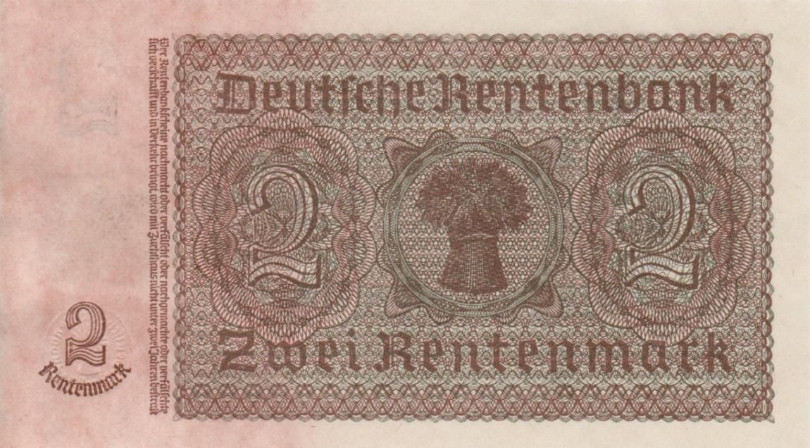 Back of German Democratic Republic p2: 2 Deutsche Mark from 1948