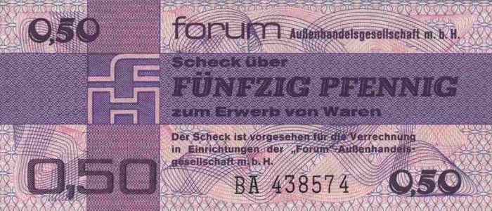 Front of German Democratic Republic pFX1: 50 Pfennig from 1979
