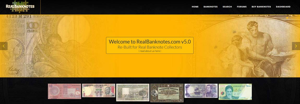 RealBanknotes.com v5 launched February 2021