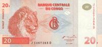 Congo Democratic Republic p88: 20 Francs from 1997