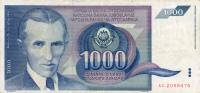 Yugoslavia p110: 1000 Dinara from 1991