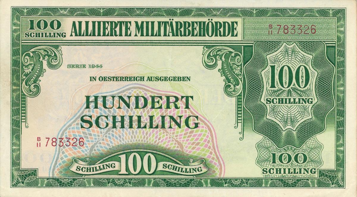 Front of Austria p110a: 100 Schilling from 1944