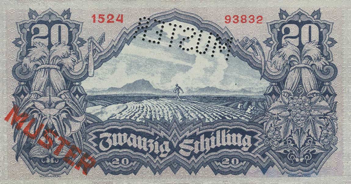 Back of Austria p116s: 20 Schilling from 1945
