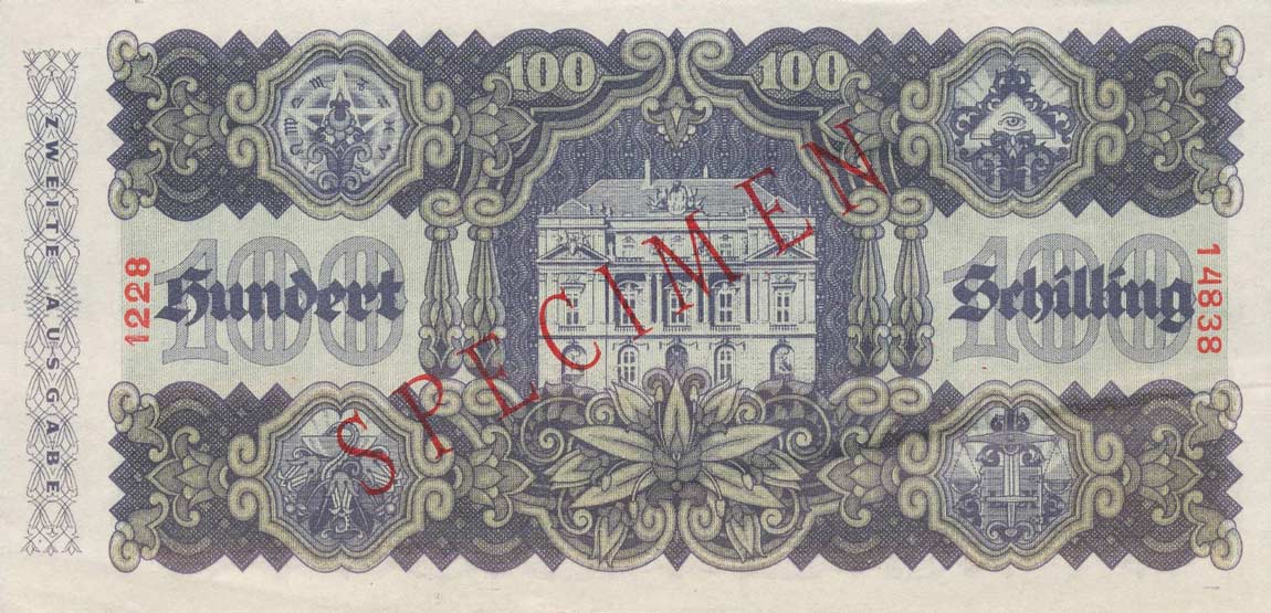 Back of Austria p119s: 100 Schilling from 1945