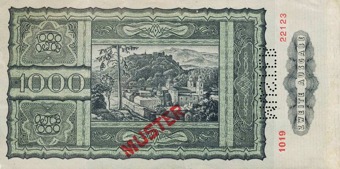Back of Austria p125s: 1000 Schilling from 1947
