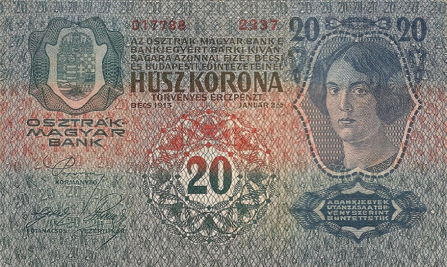 Back of Austria p13: 20 Kroner from 1913