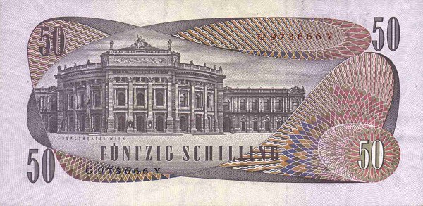 Back of Austria p144a: 50 Schilling from 1970