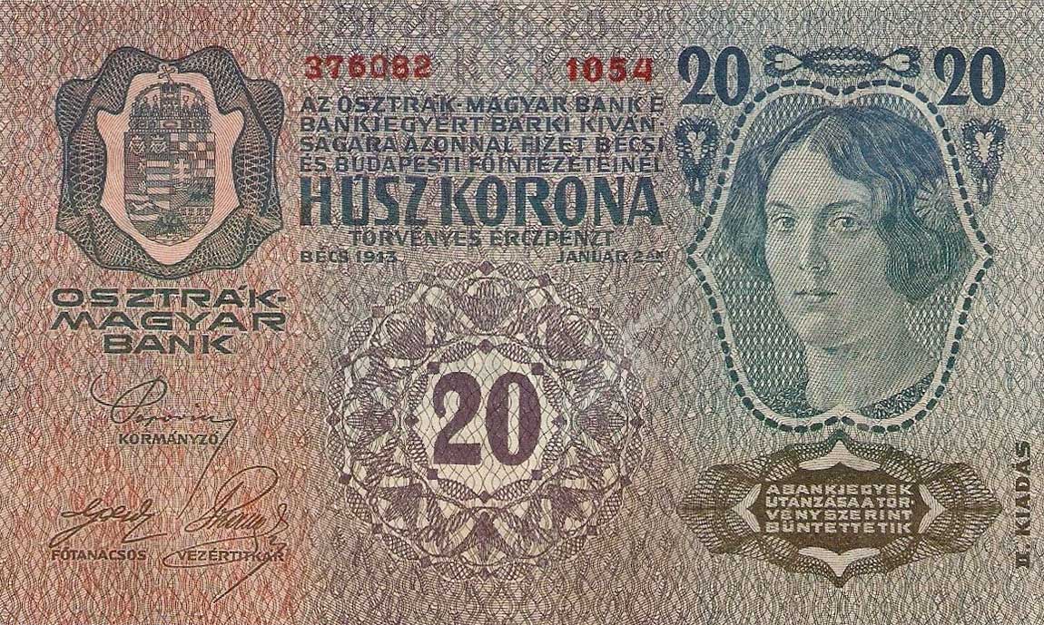 Back of Austria p14: 20 Kroner from 1913